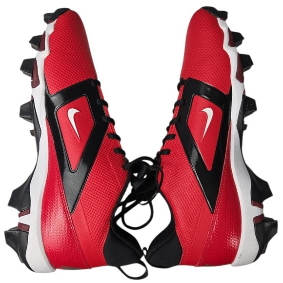 Nike Alpha Menace 4 Shark Football Cleats Mens 8.5 Red Black Molded NEW main image 7